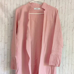 Breakout Cardigan Womens Size Large Pink Long Flare Sleeve Cardigan